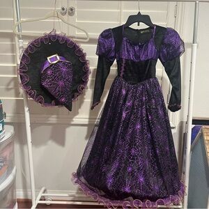 Purple and Black Witch Costume and Hat for Girls by Spooked